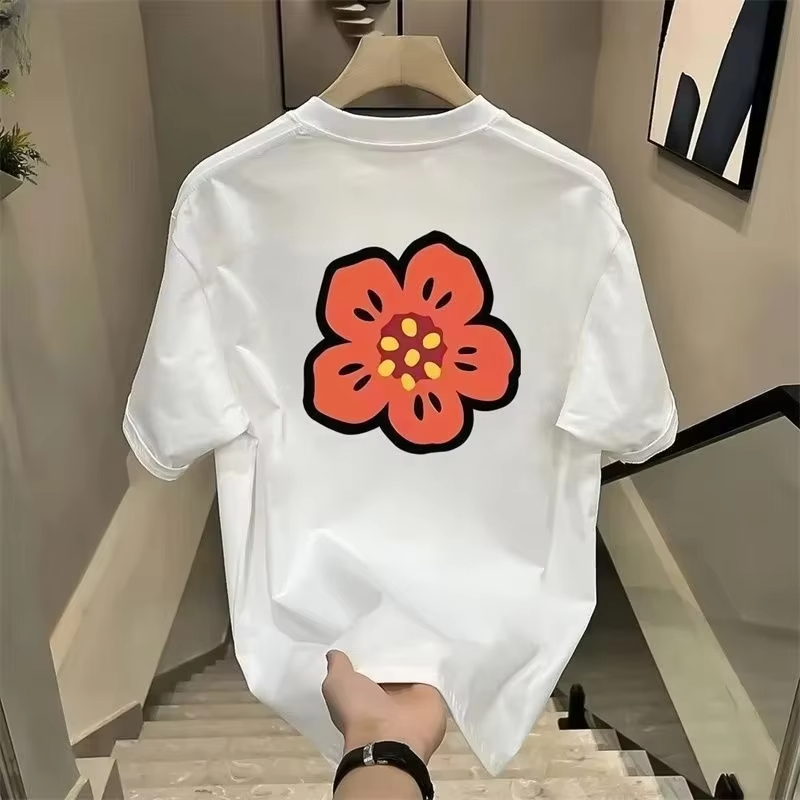 Streetwear Brand Flower - T-shirt con Motivo Floreale Cartoon 2026,