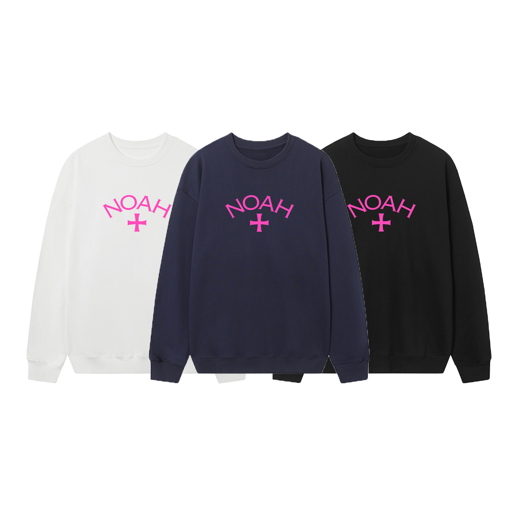 Streetwear Brand Noah - Felpa Noah con Stampa Croce Rosa,